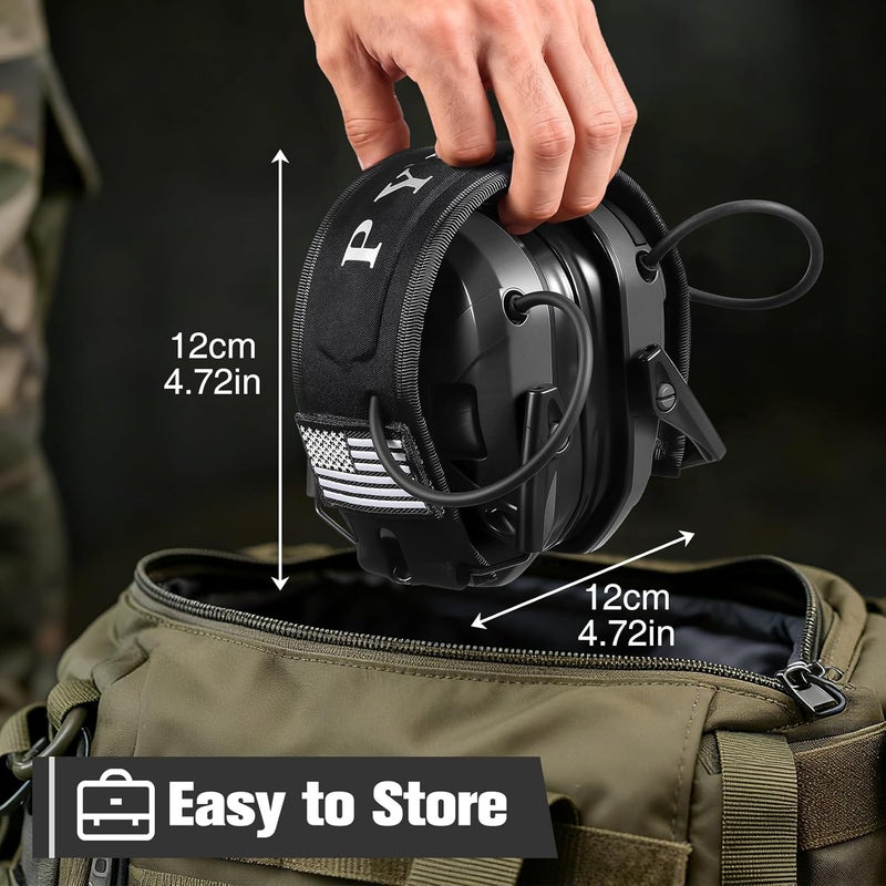 PYBBO Shooting Ear Protection with Gel Ear Pads, NRR 23dB Active Noise Reduction & 3X Sound Amplification Gun Range Earmuffs - Image 3